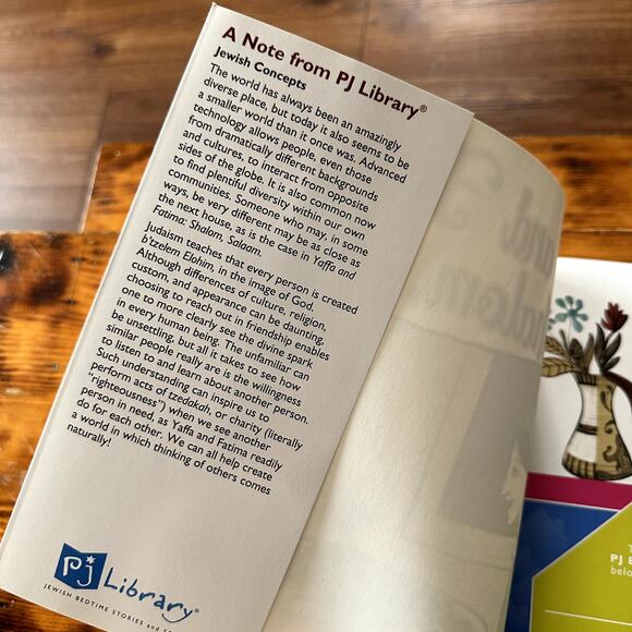 PJ Library Yaffa And Fatima: Shalom, Salaam Jewish Paperback Book - Picture 2 of 9